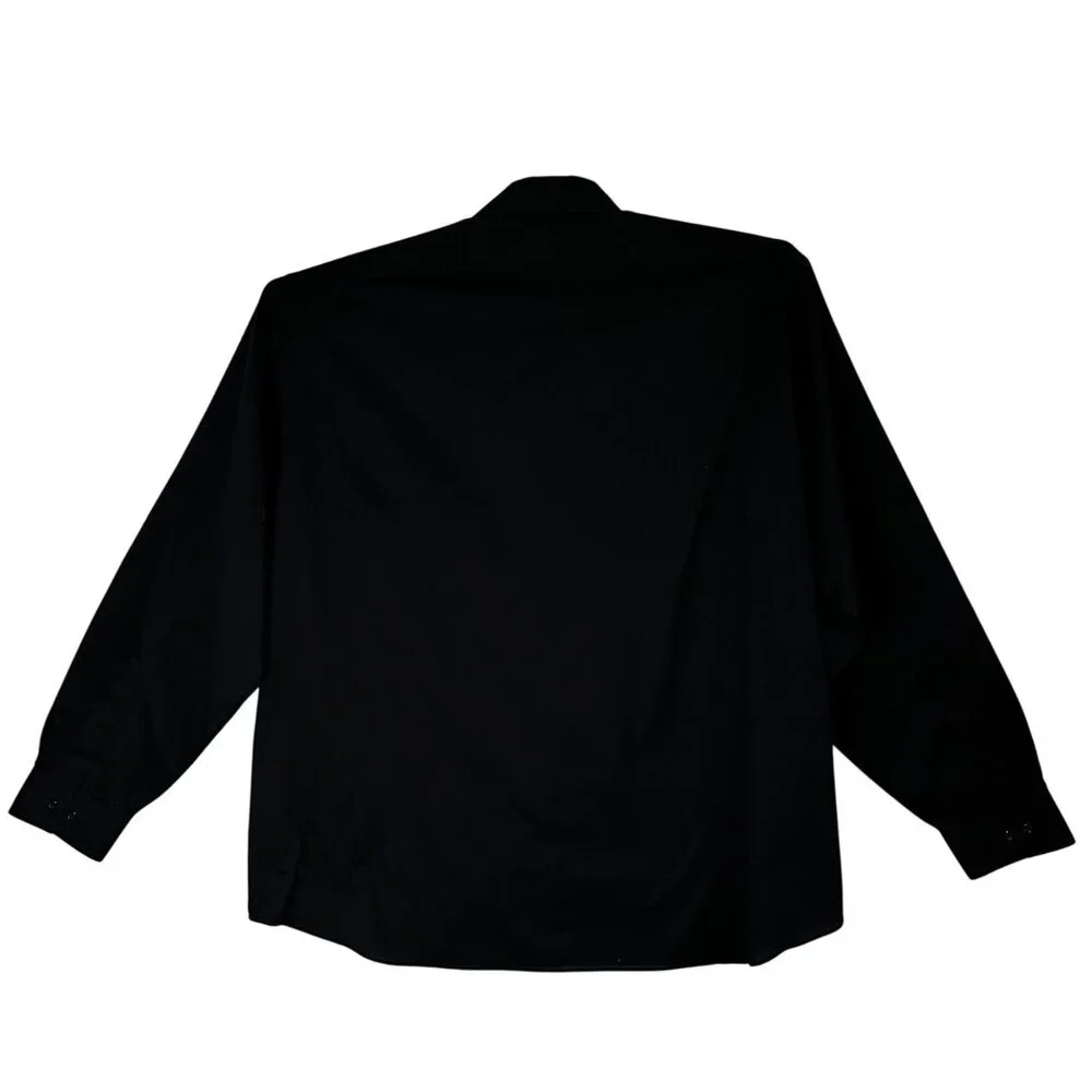 Van Heusen Flex Mens Black Regular Fit Long Sleeve Shirt Size 18.5 35/37 - Picture 3 of 11